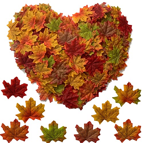 RUIXUE® About 400pcs Artificial Maple Leaves in Autumn Colors