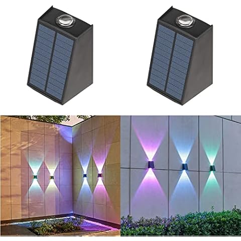 ASLIDECOR Solar Wall Light Up and Down 2 Modes Waterproof Decorative Lighting for House Porch Yard (RGB Fixed Color) Cover