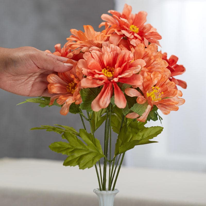 Amazon.com - Factory Direct Craft Peach Artificial Zinnia Bush