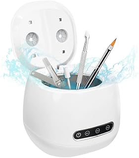 Pinkiou Nail Tool Cleaning Machine,Ultrasonic Cleaner with 48000Hz High-Frequency Vibration,Professional Rechargeable Nail Cleaner Machine for Nail Drill Bits, Art Brushes, Clippers, Jewelry, Dentures