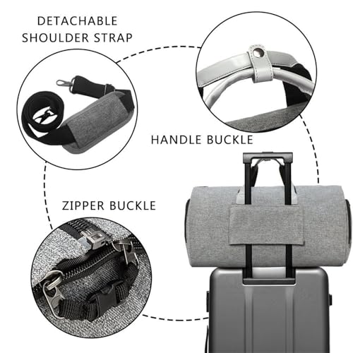 Suit Storage Bag Convertible Garment Bag with Shoulder Strap Carry On Garment Duffel Bag for Travel, Business(Gray)4