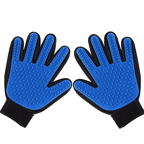 2pcs Pet cepillo Guante, hepooya Casa Animal Cuidado Guante Grooming Cepillos, deshedding de herramientas Cuidado Cepillo de masaje Guantes Dedos Guantes Cepillo Goma para perro gato