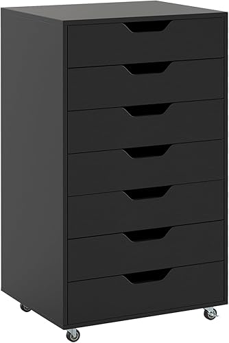Miniatura 10 de Archivador de 5 cajones, archivador vertical para oficina en casa, gabinete de almacenamiento de oficina móvil debajo del escritorio con ruedas,