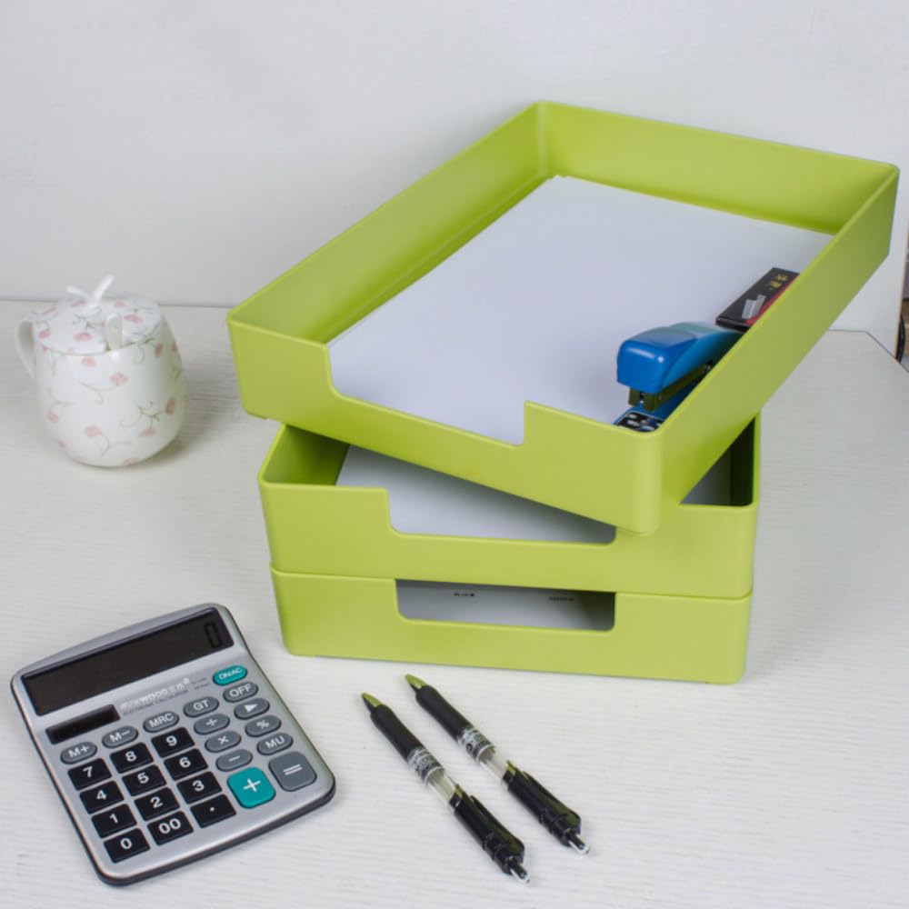 Briefablage Stapelbar Kunststoff A4 Dokumentenablage Schreibtisch Organizer Papierablage