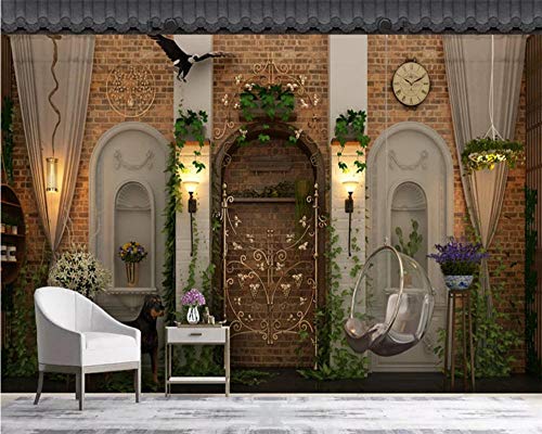 Benutzerdefinierte Papel de Parede Bonsai Blume Stereo europäischen geprägten Ziegel TV Hintergrund 3d Tapete Tapeten Wohnkultur - 200x140cm/79"x 55