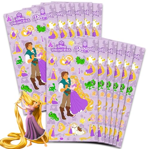 Disney Raiponce – Lot de 12 feuilles d'autocollants emmêlés pour fête d'anniversaire d'enfants...