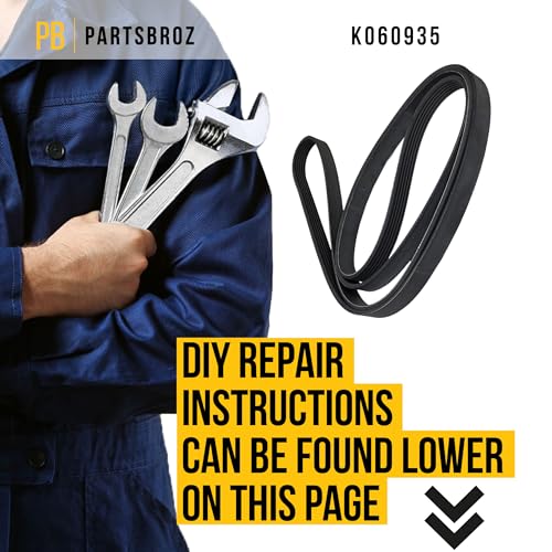 PartsBroz K060935 Micro-V Serpentine Drive Belt - Compatible with Gates Dayco Bando ACDelco Goodyear Continental MasterPro - Replaces 14-0524-2, K9356, F77Z8620A, JK6 940 B, JK6 940 F, JK6-940