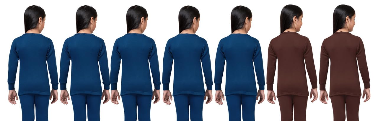 Girls Blended Cotton Thermal Round Neck Full Sleeves Inner Top Winter Wear for Kids and Baby (Pack of 7) (5 Years to 6 Years) (BLBLBLBLBLBRBR) 3