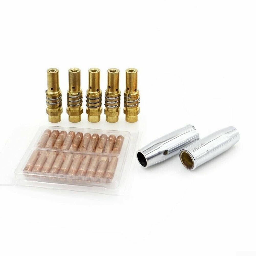 MIG Welding Kit di ricambio per sistemi di torce MB15 15AK, 16 pezzi, inclusi supporti per punte e ugelli in cinque misure standard (1,2 mm)
