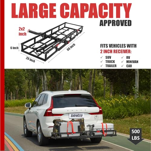 Xtraezzy HCCBR01-RACK Hitch-Mount Bike Rack For Ebike Heavy-Duty - Comes With Cargo Carrier Fits 2 Electric Fat-Tire Mountain Bicycles thumb #3