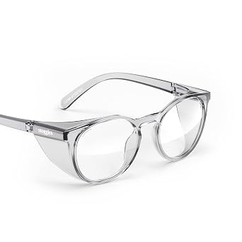 Stoggles Round Z87.1 Certified Polycarbonate Safety Glasses, Scratch & Shatter-Proof, Blue-Light & UV Blocking Lens, Top & Side Shields, Anti-Fog Dip Coated, Durable, Protective & Stylish Eyewear