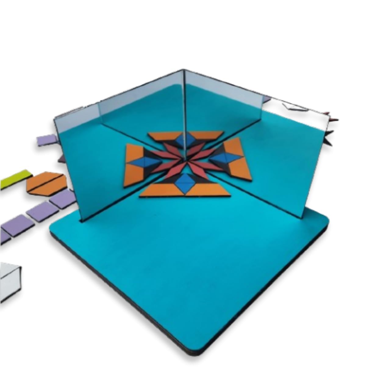 Rekrida - Magic with Mirrors - Shape, Color & Art Learning Game | Tabletop Mount | MDF Wood | Learning Toy