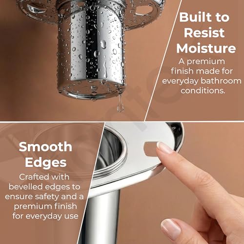 Image of Plantex J4 Stainless Steel Toothbrush Holder for Bathroom /Toothbrush Stand for Bathroom /Tumbler Holder /Bathroom Accessories (Chrome Finish) Onix
