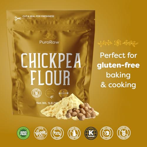 image for PuroRaw Chickpea Flour, 1lb, Garbanzo Bean Flour, Gluten Free Garbanzo
