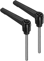 Vista 10 de uxcell 2 manijas de palanca de sujeción, M5 x 0.787 in, perno macho roscado de acero inoxidable 304, asas ajustables de bloqueo de trinquete