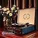 Record Player, LUKER Portable Suitcase Bluetooth Turntable for Vinyl Record, Belt-Drive 3-Speed Stereo Turntable with Speakers, Support Power Bank Supply, RCA Audio Output, AUX/USB/SD Input