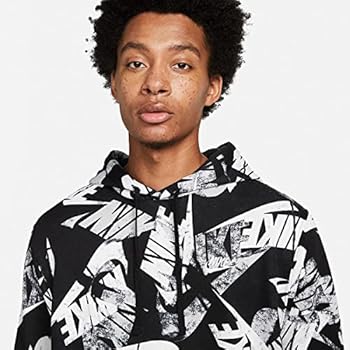 Men's Nike Essentials+ Allover Print Fleece Hoodie Black Men's Nike Essentials+ Allover Print Fleece Hoodie Black