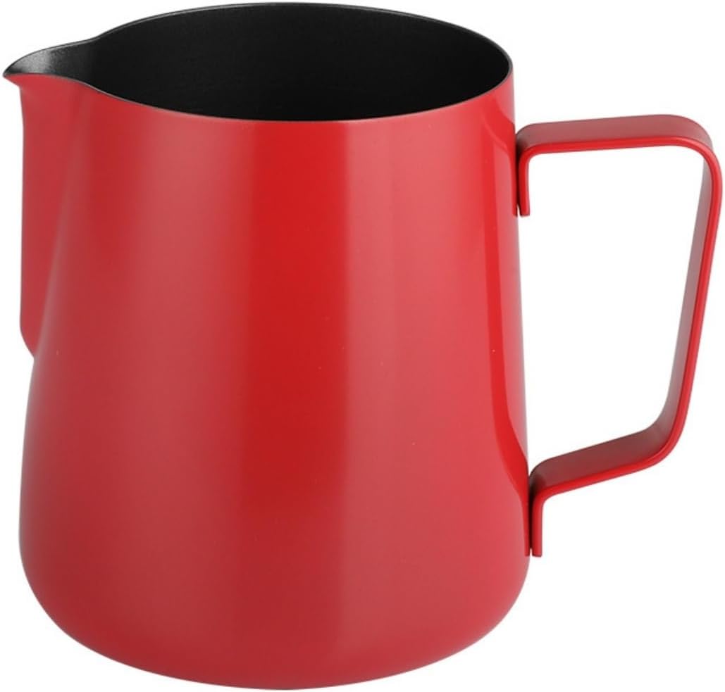 Milk Frothing Pitcher Milk Jug for Making Latte Art and Cappuccino Coffee Coffee Bar Cappuccino(Red,24OZ)