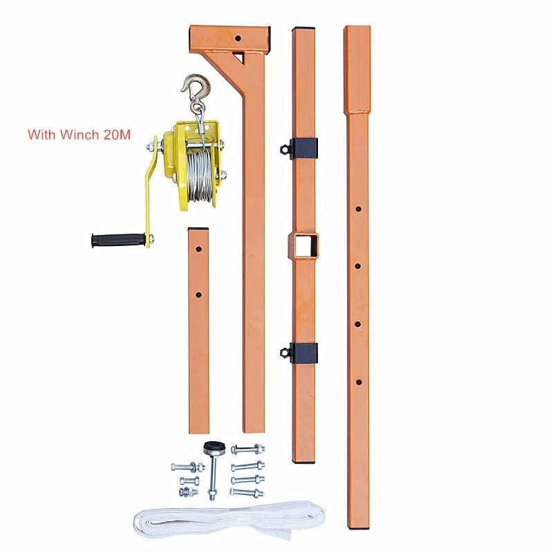 Install Air Conditioners Hand-cranked Winch, 10 15 20M Lifting Folding Self-Locking Manual Winch Disassembly Small Crane Tools MINGPING(Rope 20 Meter)