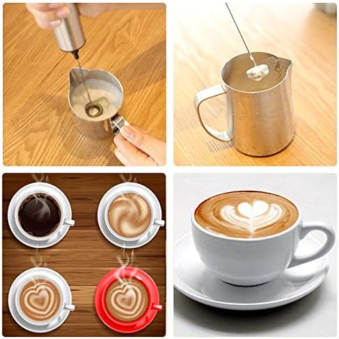 WADEO Milk Frother Handheld Milk Frother Electric Coffee Foam Maker Creamy Milk Foam Coffee Milk Jug12 Oz Battery Operated Milk Frother for Coffee