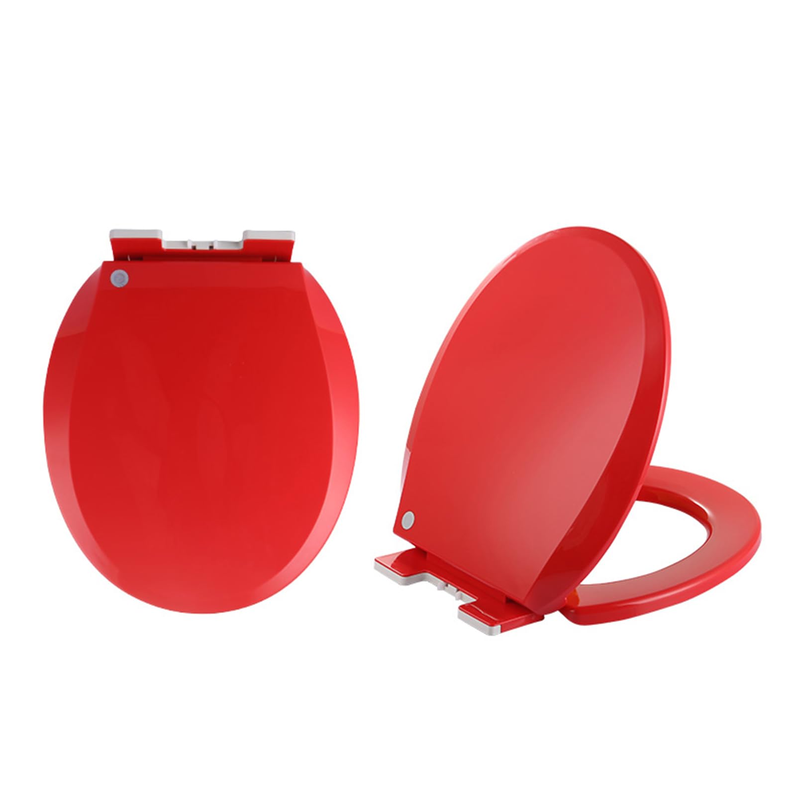 Soft Close Close Quick Release Toilet seat, Adjustable, Lightweight, Durable, Portable, User-Friendly, Compact, red, Round