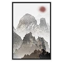 Framed Canvas Wall Art Abstract Sunrise and Sunset Canvas Prints Home Artwork Decoration for Living Room,Bedroom - 16x24 inches