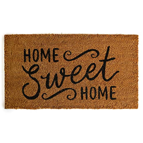 Home Sweet Home Door Mat 30x17 Inches, Welcome Home Mats for Front Door, Farmhouse Welcome Mat with Thick Anti-Slip PVC Backing, Home Sweet Home Coir Mat, Home Sweet Home Welcome Mat for Entryway