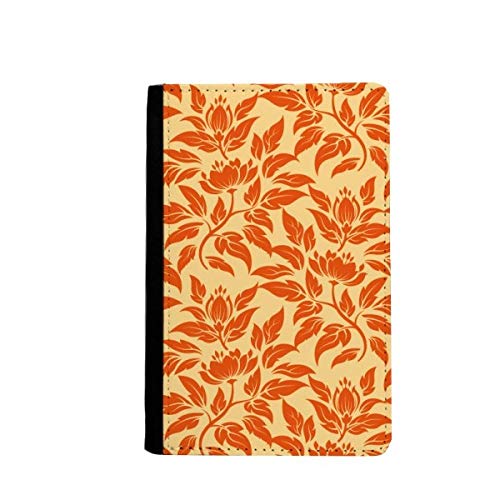 Étui portefeuille pour passeport fleuri orange et or pour vos vacances au soleil