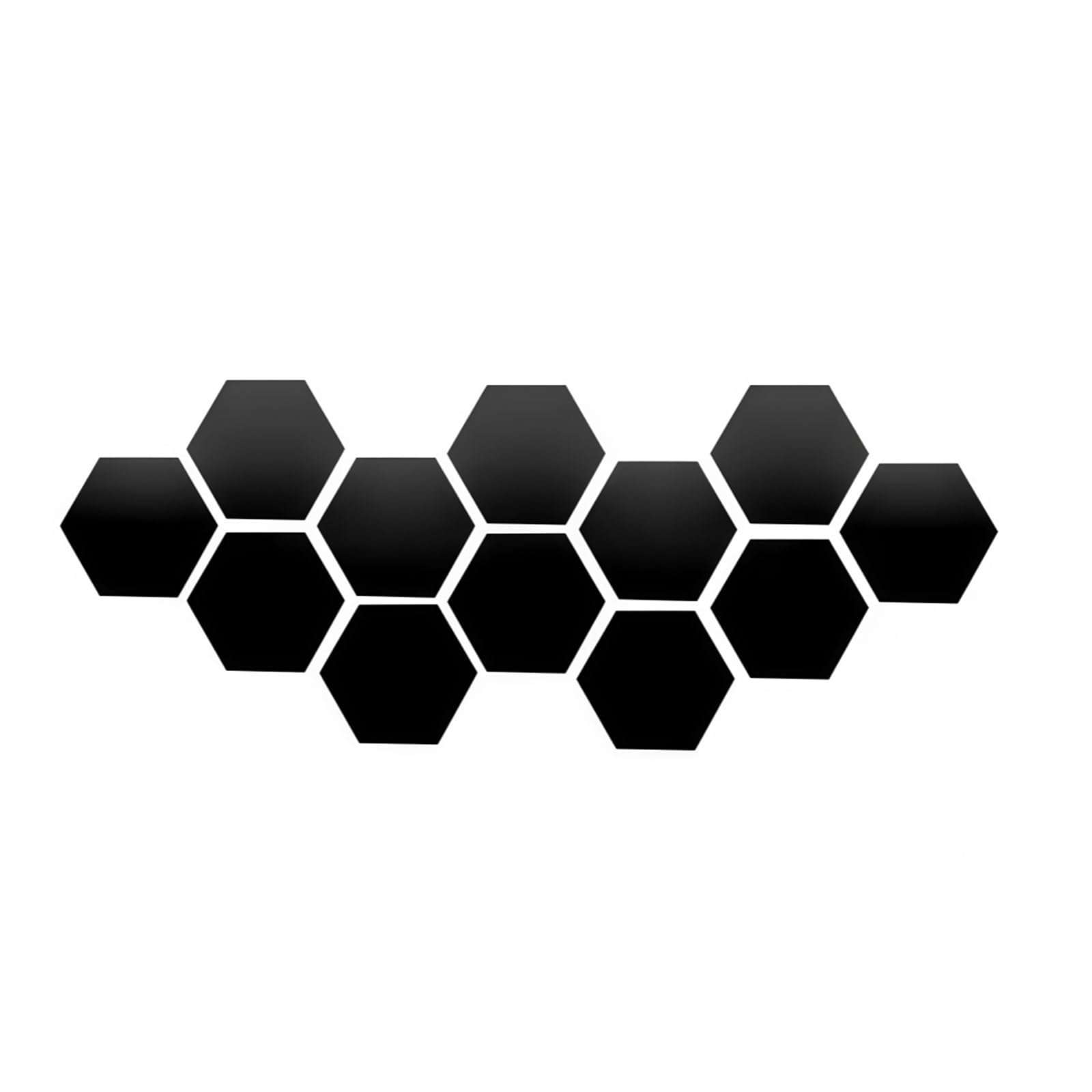 Hexagonal Mirror Wall Sticker 12Pcs Modern Minimalist Hexagon Mirror Wall Stickers Removable Decals for Sofa TV Background Decor(Black,M 100x85x50mm)