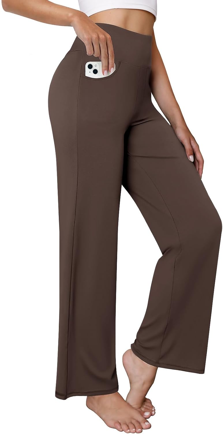 Wide Leg Yoga Pants Women Stretch Dress Work Pants with Pockets Lounge Casual Sweatpants - Image 2