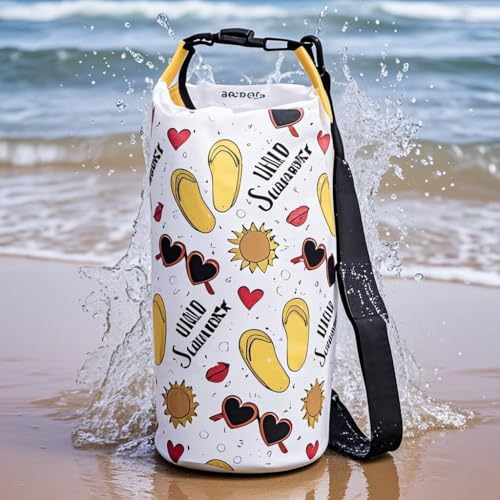 Dry Bag Waterproof, mochila flotante de 10L con cierre enrollable para kayaking, pesca y camping, color blanco miniatura 3