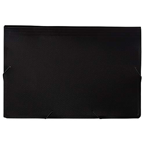 Jam Paper Accordion Folders - 13 Pocket Plastic Expanding File - Legal Size - 10 X 15 - Black - Sold Individually #TOP1
