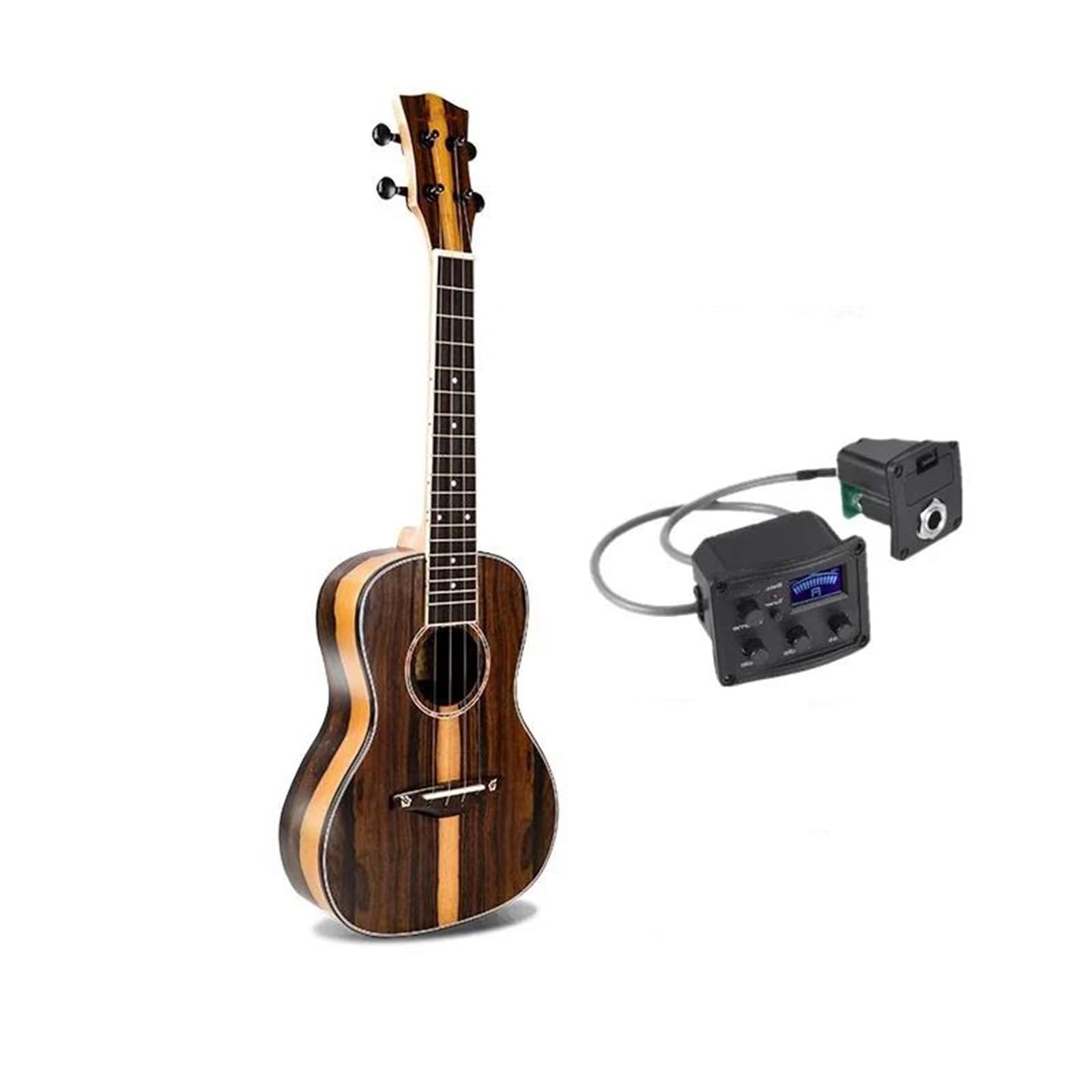 ukulele Ukulele 21 23 26 Cali Heban Mini Elektryczny Sopran Koncert Tenor Gitara Akustyczna 4 Struny Ukulele Przetworniki Vintage Matowy(B,26)