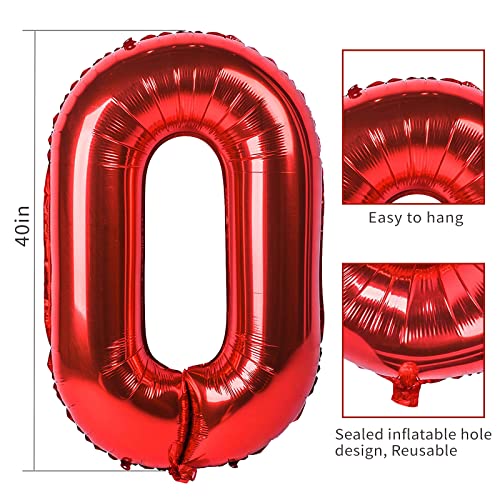 Image of 40 Inch Red Number 12 Balloon, 12th Birthday Decoration Boys Girls