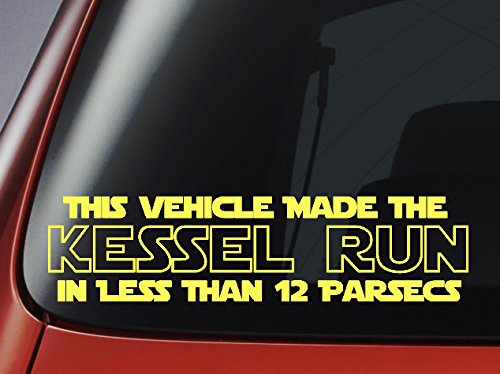 La guerra de las Galaxias' este vehículo hecho los kesselescapen en menos de 12 parsecs' amarillo - Auto, pared, portátil TecGadgets