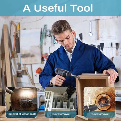 Image of 14-Pack Bore Brush Set Stainless Steel Wire Brush Bore Cleaning Brush Set for Power Drill Cleaning, 8mm-25mm Pipe Cleaning Brush Set Abrasive Wire Brush with 1 /4 inch Hex Shank for Power Drill Rotary Tool