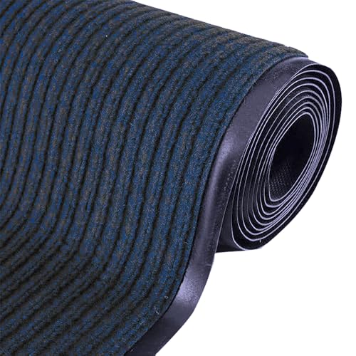 ISXACFF 3' x 16.4' Commercial Grade Door Floor Mat Brush Step Entrance Mats Vinyl Backed Utility Doormat Home Office Hotel Corridor Indoor Outdoor Runner Rugs Hallway Floor Carpet Runner, Grey