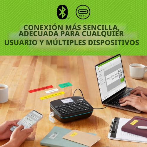 Impresora de etiquetas Bluetooth DYMO LabelManager Executive con conexión USB y cinta D1 6