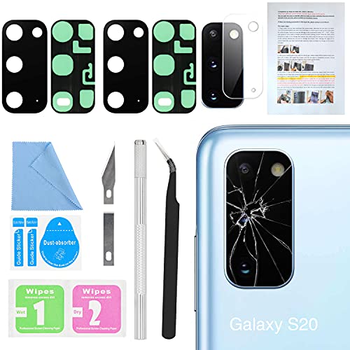 2PCS ASDAWN for Galaxy S20 Back Rear Camera Lens Glass Replacement,Back Lens Glass for Samsung Galaxy S20 6.2 inches All Carriers with Free Lens Film + Installation Manual + Repair Tool Set