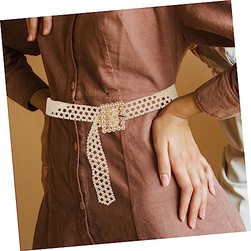 1Pc Women Pearl Waist Belt Stylish All Match Dress Belt with Random Buckle Creative Waistband for Dresses Elegant Accessory for Women3
