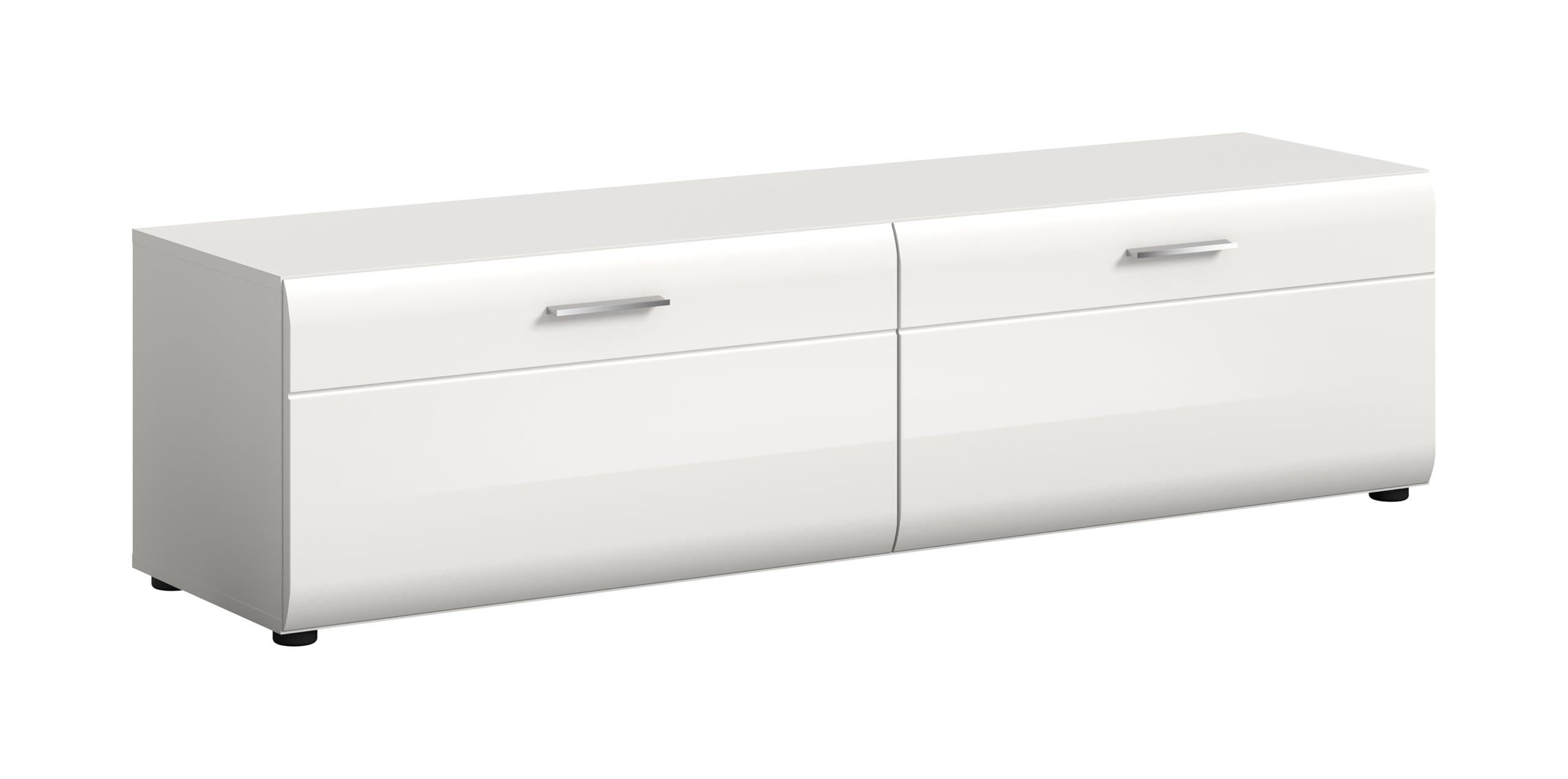 Meuble TV bas blanc laqué xonox.Home Ice 160cm meuble salon moderne