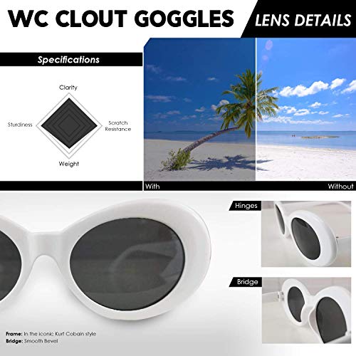 Lxnoap Bold Retro Oval Mod Thick Frame Sunglasses - Y2k Kurt Cobain Style2