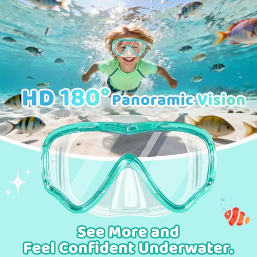 Set de Snorkel Infantil Vvinca Kids Snorkel Set 3-14 con Máscara de Natación a Prueba de Fugas miniatura 6