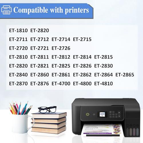 104 Inchiostro Compatibile Con Epson 104 Flaconi Di Inchiostro Multipack Per ET-1810 ET-2726 ET-2810 ET-2811 ET-2812 ET-2814 ET-2815 ET-2820 ET-2821 ET-2825 ET-2826 ET-4800 (4-Pack Bk C M Y) - 2