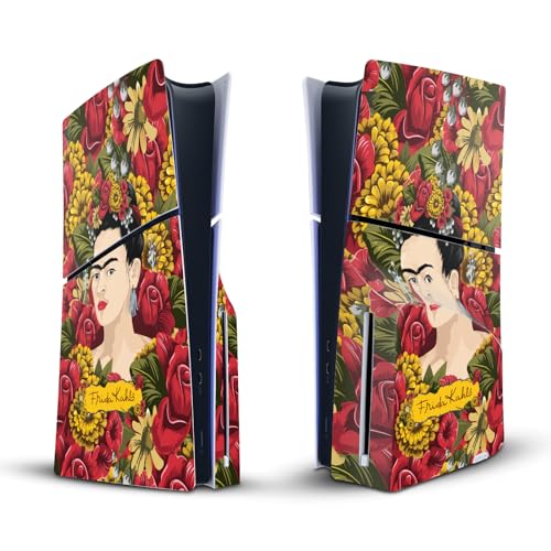 Skin PS5 Slim Disc Frida Kahlo Autocollant Vinyle Floral pour Console Sony PlayStation 5