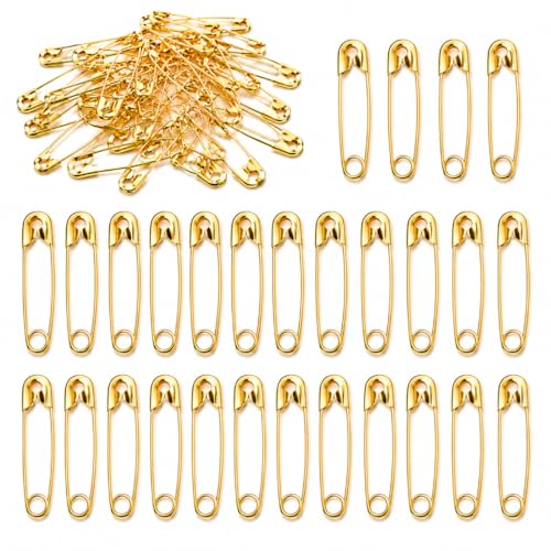 Image of Small Gold and Silver Plated Safety Pins for Saree Nappy Lock pin for Blanket Sweater Perfect for Clothes Craft Sewing Pinning Hijab pin for Women and Girls (Medium, 48)