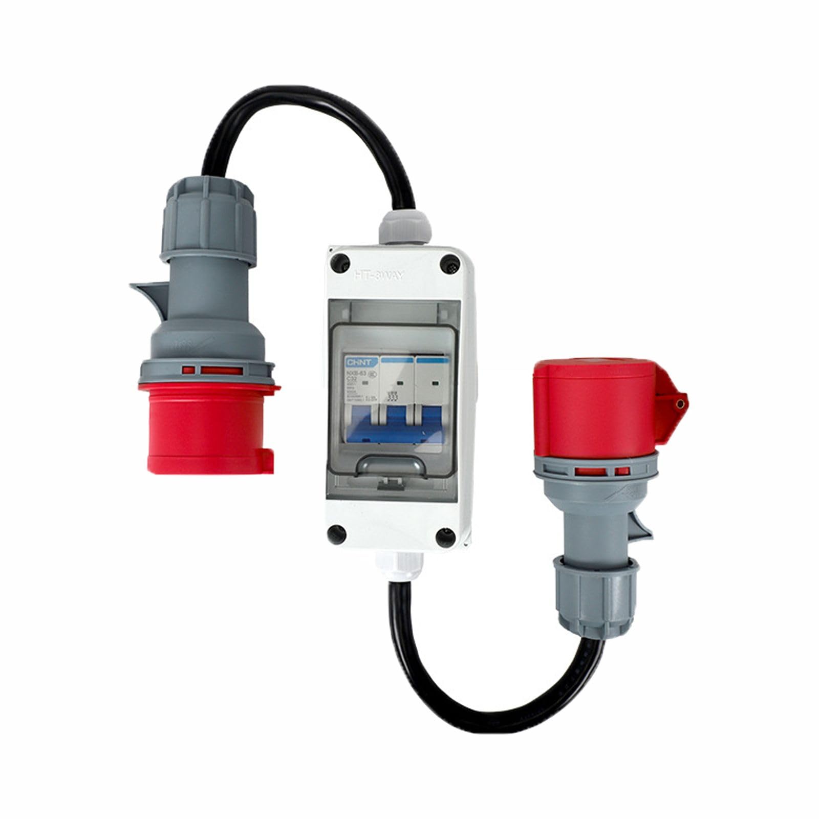 Adaptador CEE de 32 A a 16 A, IP44, 400 V, corriente de alta potencia de 3 fases, 5 polos, para caravanas, autocaravanas, obras