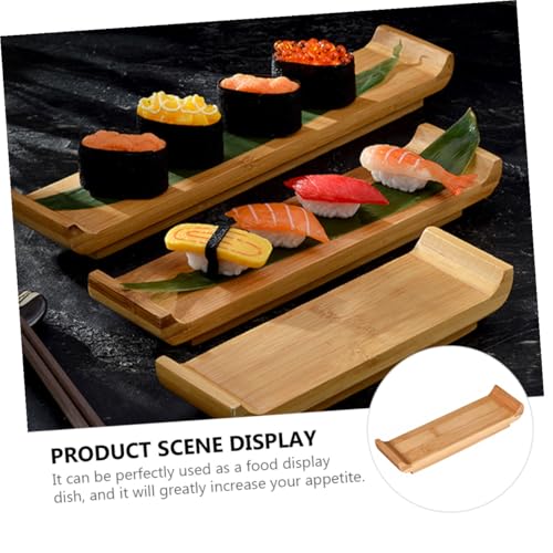 Plato pequeño para sushi de madera FOMIYES miniatura 3