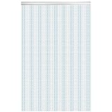 LYMMIYTC Pantallas de Puerta de Cortina de Cadena 100 x 210cm Cortina de Cadena de Aluminio para Decoración de Puertas，Cortina Voladora de Metal Persianas de Insectos Control de Plagas(Plata & Azul)