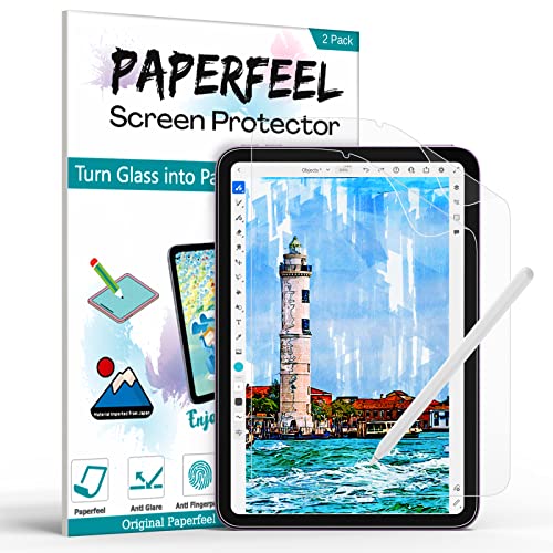 Paperfeel [2 Piezas Protector de Pantalla para iPad Mini 6 8.3 Pulgadas 2021, Protector de PET Mate para Dibujar Antirreflejo/Antihuellas Cover